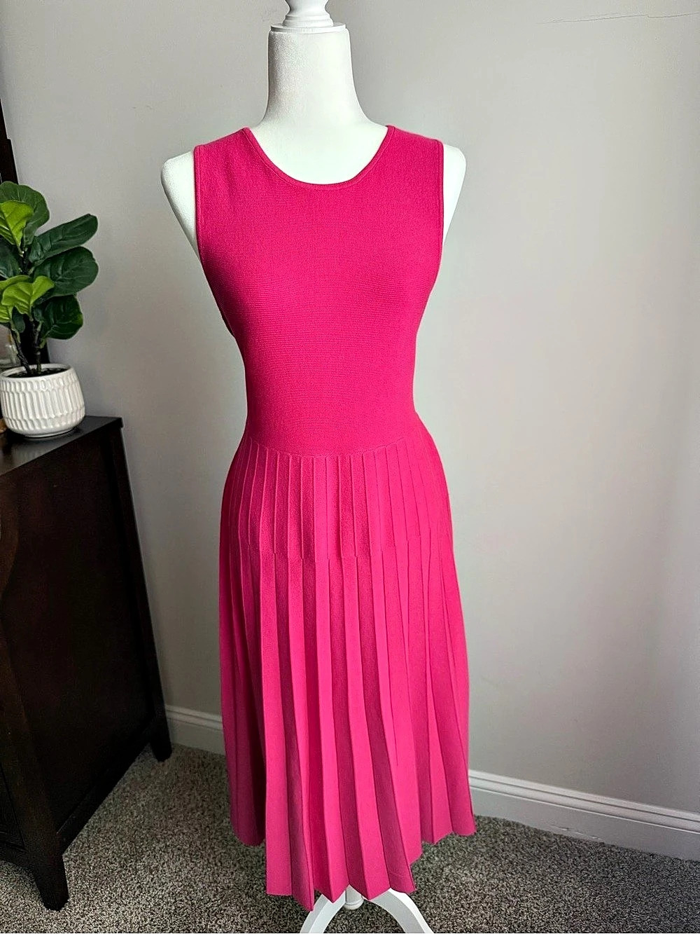 Edited by Remi Bader Women's Pleated Knit Maxi Dress, Pink, Size Large
